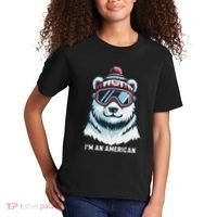IM An AmericanFunny Greenland Polar Bear Kids T-Shirt thumb 2