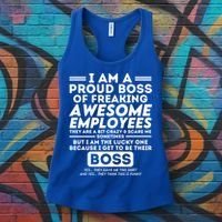 I Am A Proud Boss Of Awesome Employees Funny Saying Boss Cool Gift Women's Tank Top thumb 3