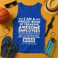 I Am A Proud Boss Of Awesome Employees Funny Saying Boss Cool Gift Tank Top thumb 4