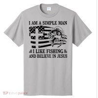 I Am A Simple Man I Like Fishing And Believe In Jesus T-Shirt thumb 0