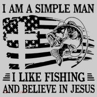 I Am A Simple Man I Like Fishing And Believe In Jesus T-Shirt thumb 2