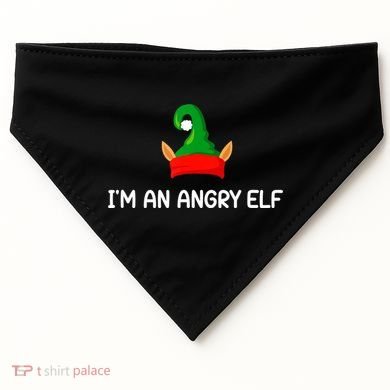 I'm An Angry Elf, Funny, Corny Christmas Jokes,, Sarcastic USA-Made Doggie Bandana