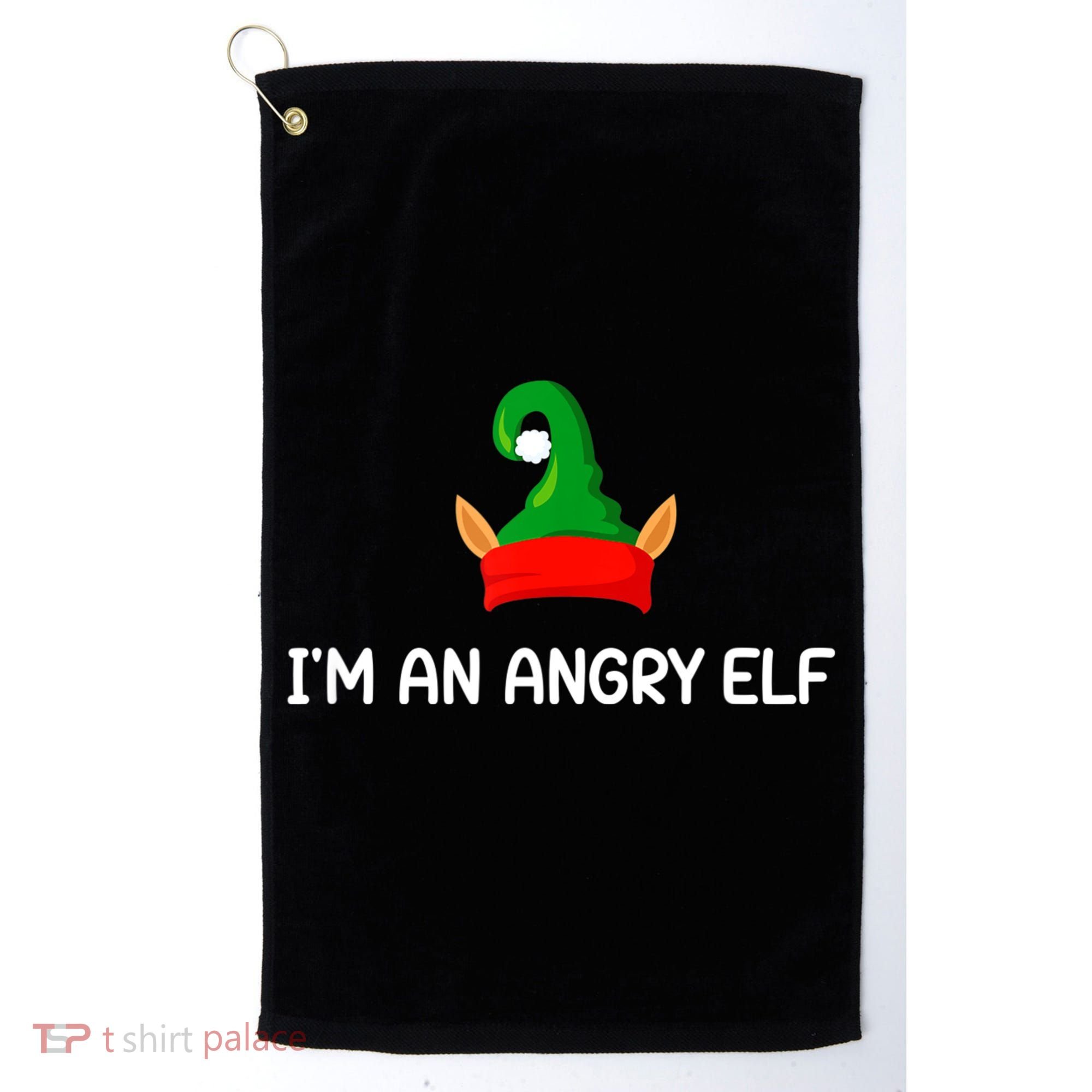 I'm An Angry Elf, Funny, Corny Christmas Jokes,, Sarcastic Golf Towel