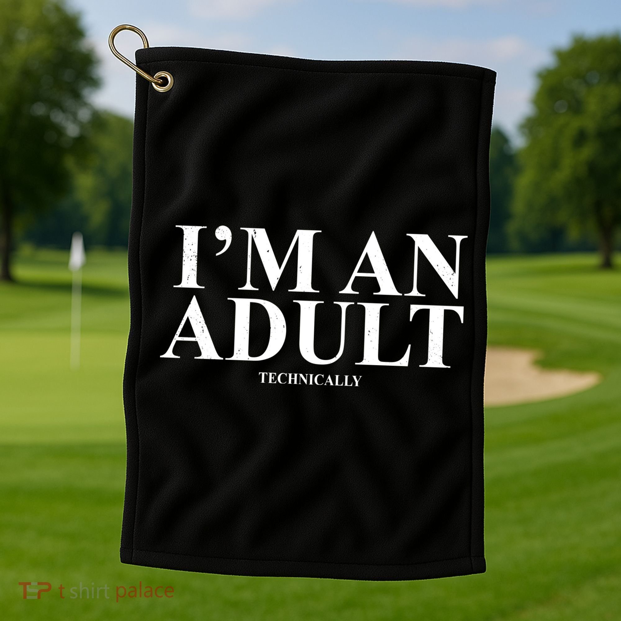 I'm An Adult Technically Funny Birthday Gift Golf Towel