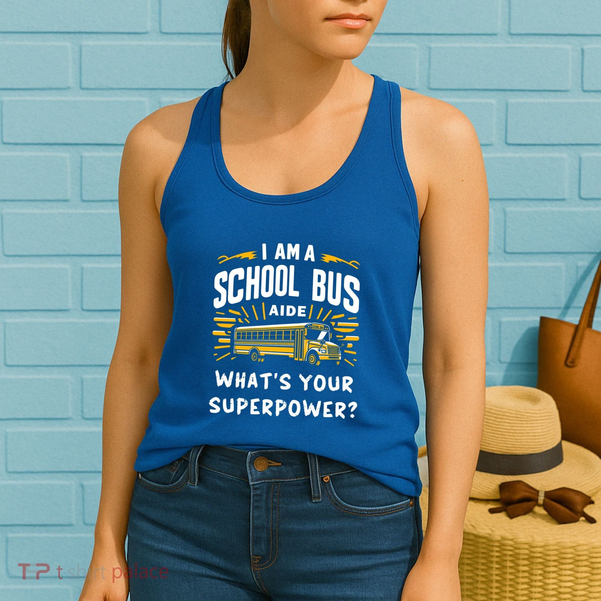 I Am A School Bus Aide Funny Back To School Bus Driver Gift Women's Tank Top