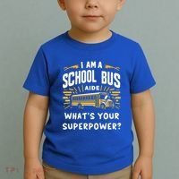 I Am A School Bus Aide Funny Back To School Bus Driver Gift Toddler T-Shirt thumb 2