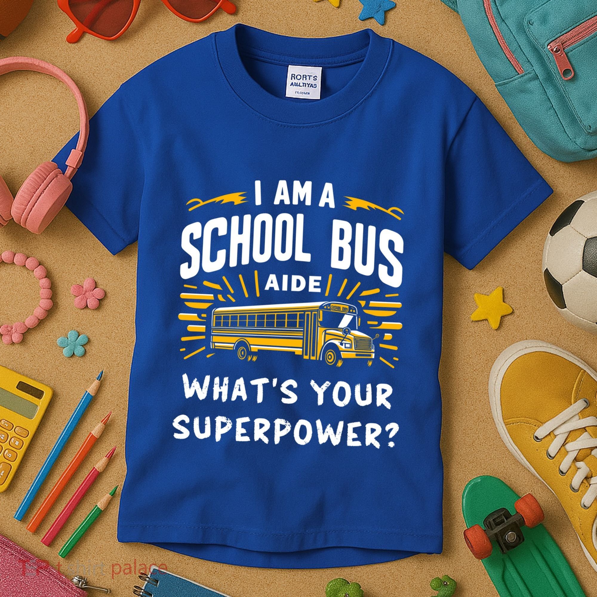 I Am A School Bus Aide Funny Back To School Bus Driver Gift Kids T-Shirt