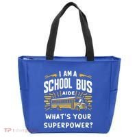 I Am A School Bus Aide Funny Back To School Bus Driver Gift Tote Bag thumb 0