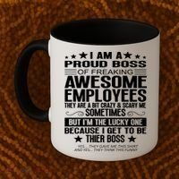 I Am A Proud Boss Of Freaking Awesome Employees Funny Boss Gift Coffee Mug thumb 2