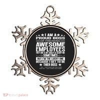 I Am A Proud Boss Of Freaking Awesome Employees Funny Boss Gift Ornament thumb 0