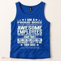 I Am A Proud Boss Of Freaking Awesome Employees Funny Boss Gift Tank Top thumb 2
