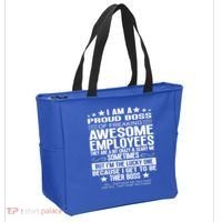 I Am A Proud Boss Of Freaking Awesome Employees Funny Boss Gift Tote Bag thumb 2