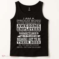 I Am A Proud Boss Of Freaking Awesome Employees Tank Top thumb 2