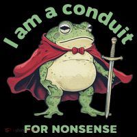 I Am A Conduit For Nonsense Funny Frog Stripe Pom Pom Beanie thumb 2