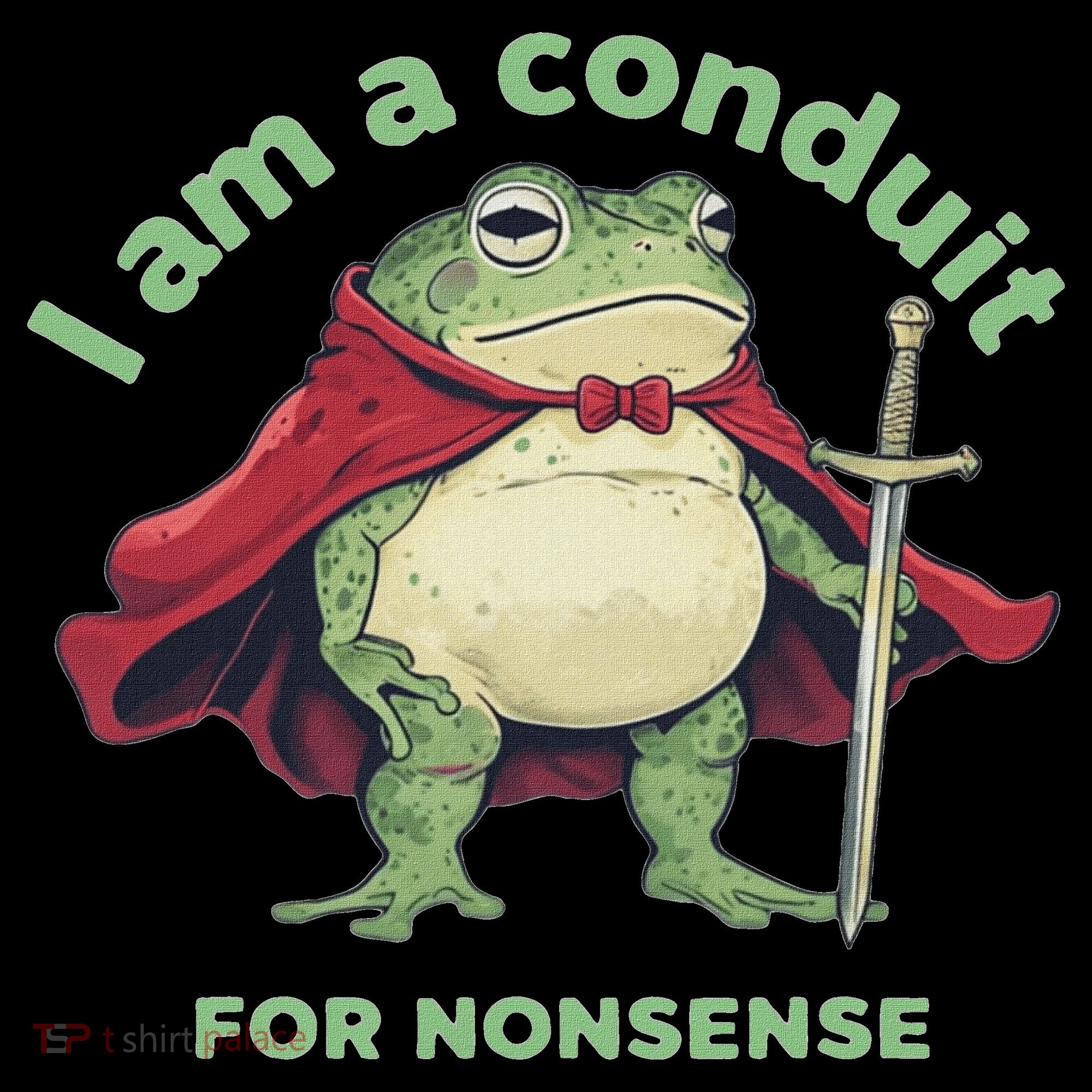 I Am A Conduit For Nonsense Funny Frog Stripe Pom Pom Beanie