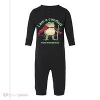 I Am A Conduit For Nonsense Funny Frog Infant Fleece One Piece thumb 0