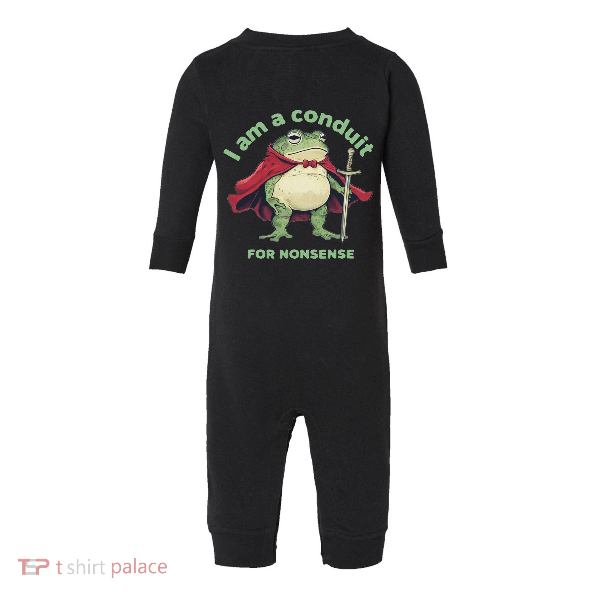 I Am A Conduit For Nonsense Funny Frog Infant Fleece One Piece