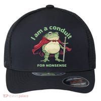 I Am A Conduit For Nonsense Funny Frog Flexfit Unipanel Trucker Cap thumb 0
