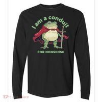 I Am A Conduit For Nonsense Funny Frog Comfort Colors Heavyweight Long Sleeve T-Shirt thumb 0