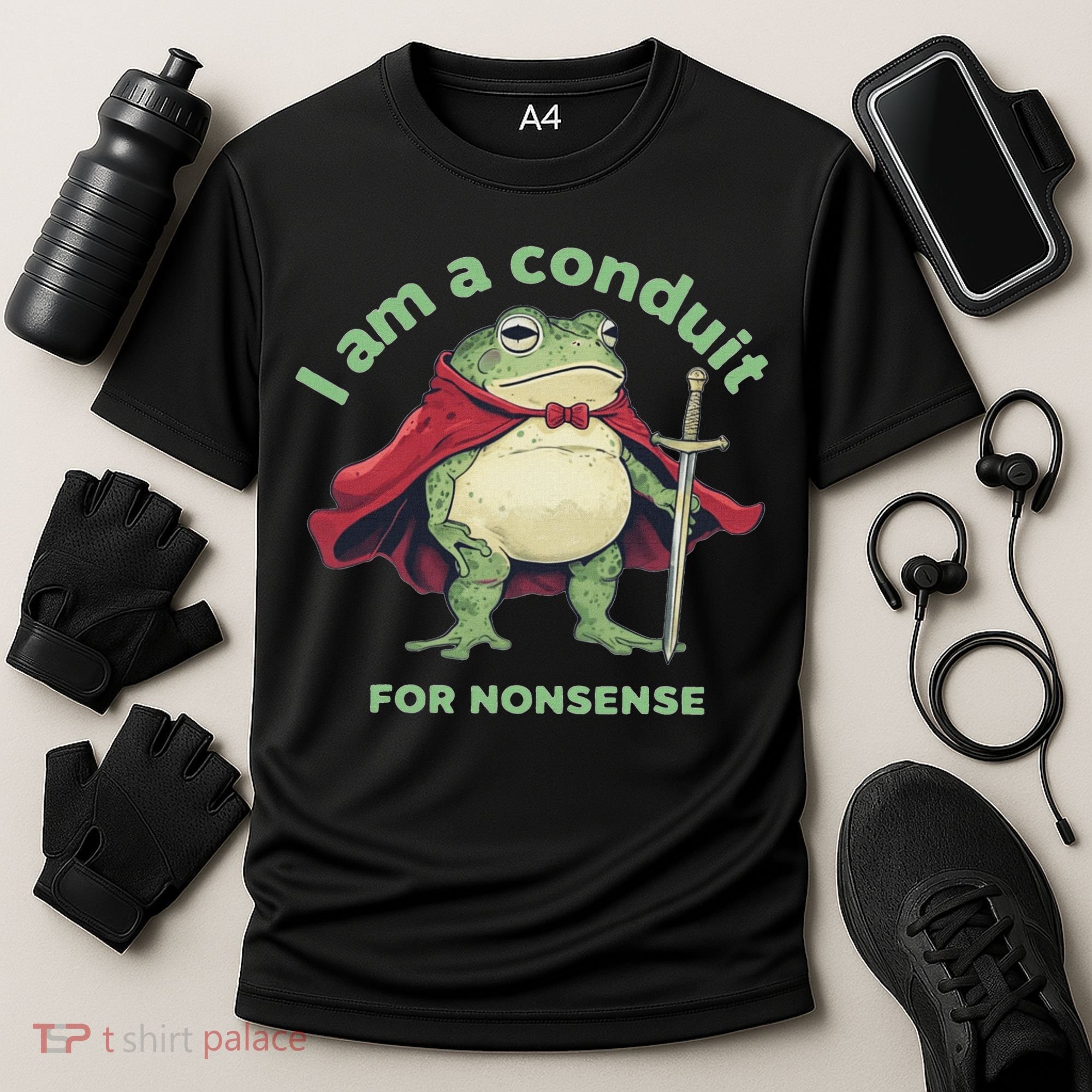 I Am A Conduit For Nonsense Funny Frog Cooling Performance Crew T-Shirt