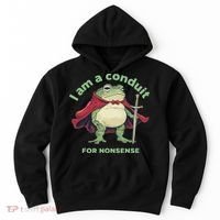 I Am A Conduit For Nonsense Funny Frog Hoodie thumb 0