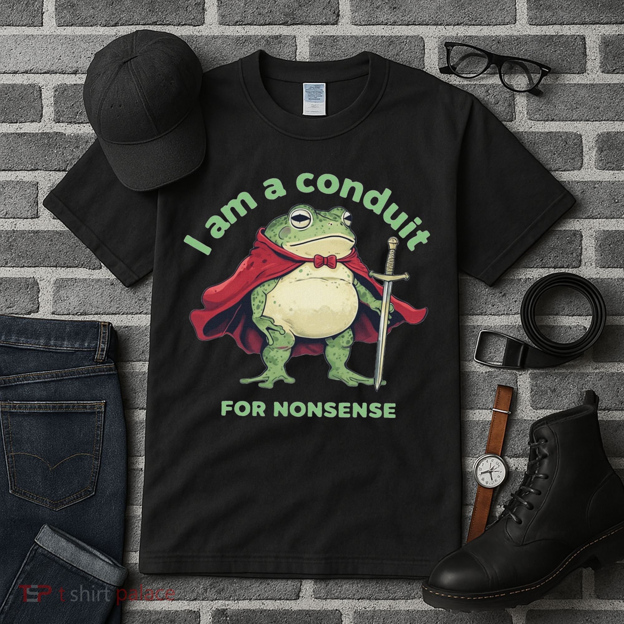 I Am A Conduit For Nonsense Funny Frog Tall T-Shirt