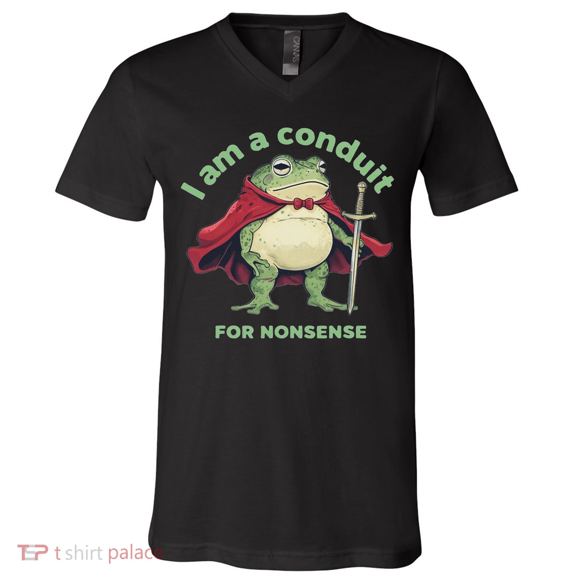 I Am A Conduit For Nonsense Funny Frog V-Neck T-Shirt