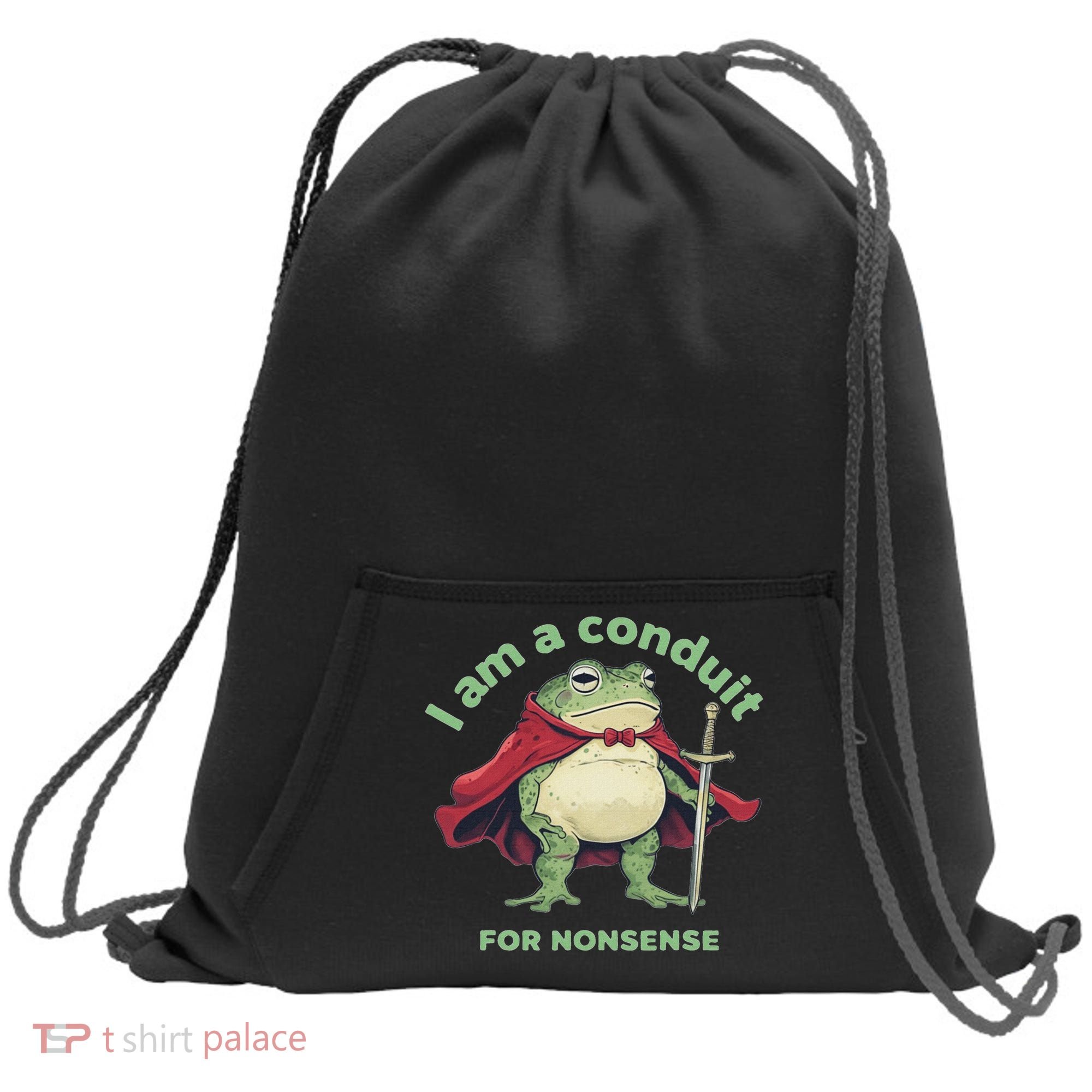 I Am A Conduit For Nonsense Funny Frog Sweatshirt Cinch Pack Bag