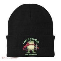 I Am A Conduit For Nonsense Funny Frog Beanie thumb 0