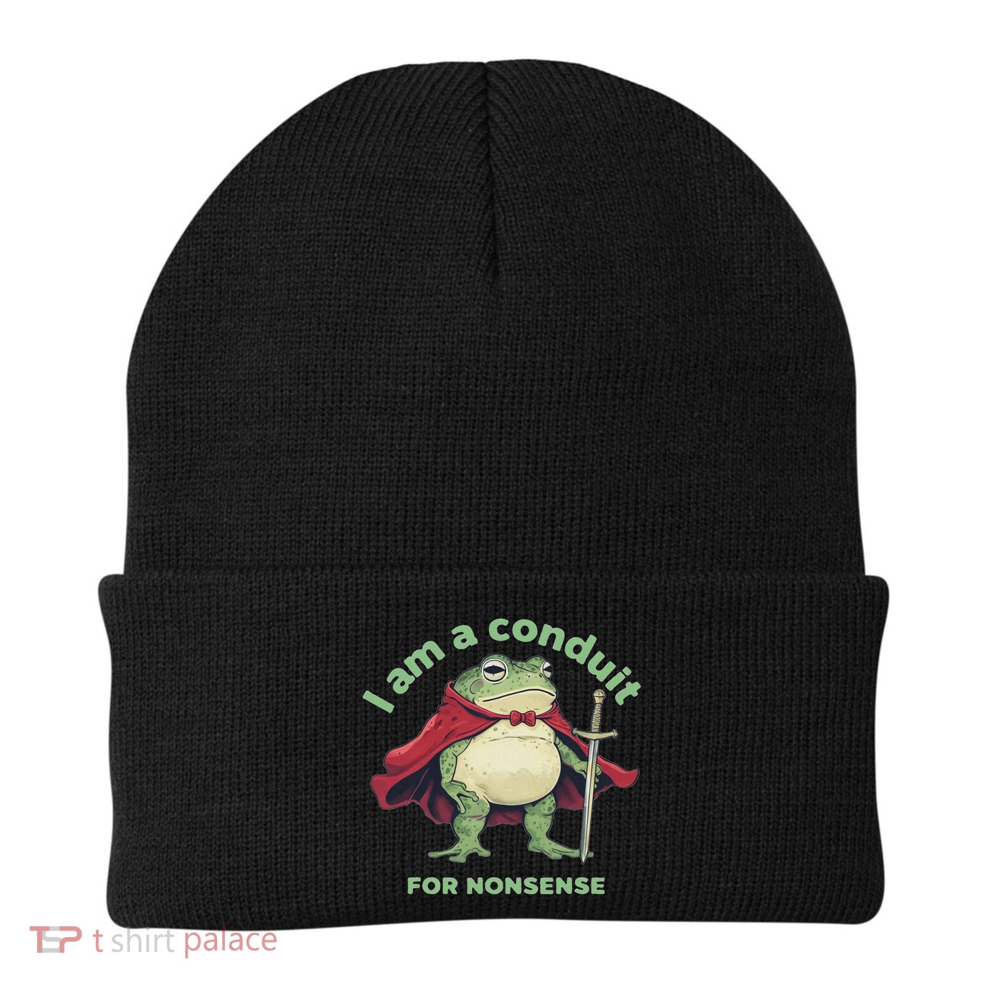 I Am A Conduit For Nonsense Funny Frog Beanie