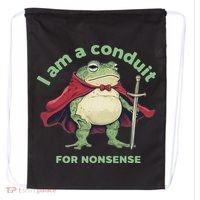 I Am A Conduit For Nonsense Funny Frog Drawstring Bag thumb 0