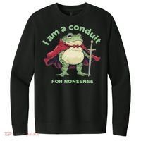 I Am A Conduit For Nonsense Funny Frog V.I.T. Fleece Crew Sweatshirt thumb 0