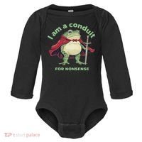I Am A Conduit For Nonsense Funny Frog Baby Long Sleeve Bodysuit thumb 0