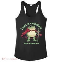 I Am A Conduit For Nonsense Funny Frog Ladies PosiCharge Competitor Racerback Tank thumb 0