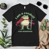 I Am A Conduit For Nonsense Funny Frog Premium T-Shirt thumb 2