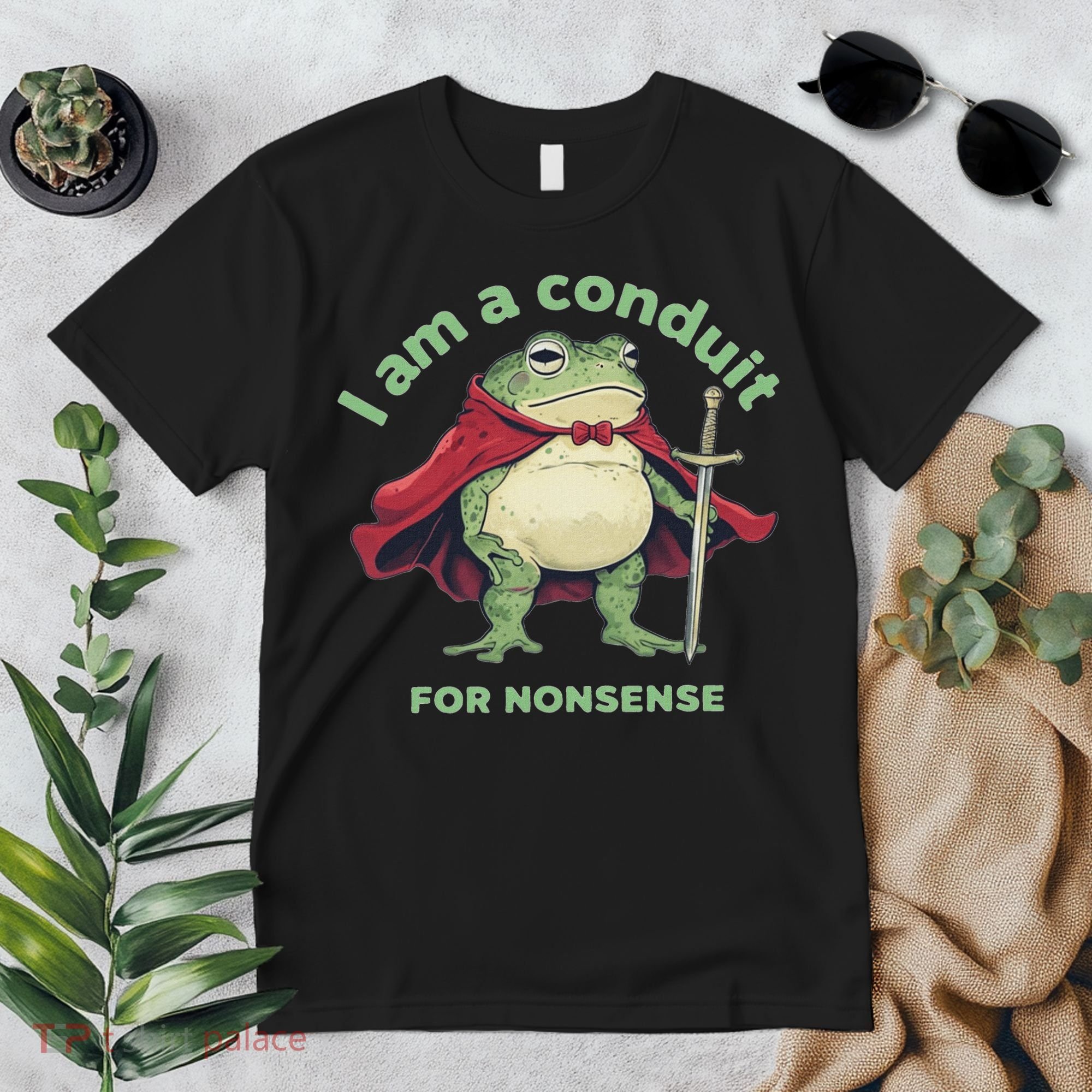 I Am A Conduit For Nonsense Funny Frog Premium T-Shirt