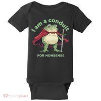 I Am A Conduit For Nonsense Funny Frog Baby Bodysuit thumb 0