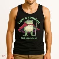 I Am A Conduit For Nonsense Funny Frog Tank Top thumb 3