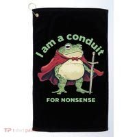 I Am A Conduit For Nonsense Funny Frog Golf Towel thumb 0