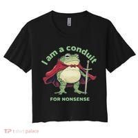 I Am A Conduit For Nonsense Funny Frog Women's Crop Top Tee thumb 0
