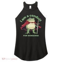 I Am A Conduit For Nonsense Funny Frog Women's Perfect Tri Rocker Tank thumb 0