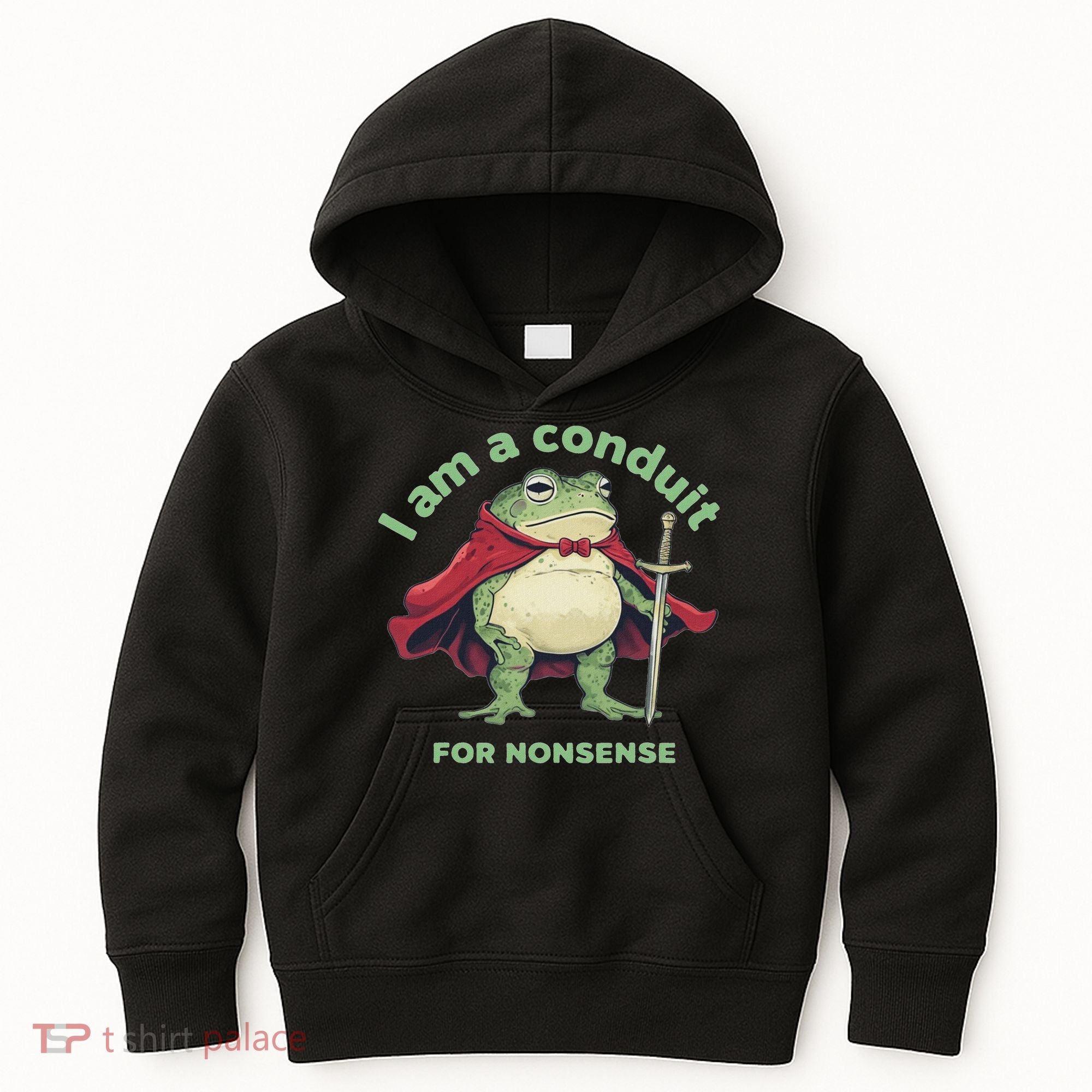 I Am A Conduit For Nonsense Funny Frog Kids Hoodie