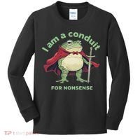 I Am A Conduit For Nonsense Funny Frog Kids Long Sleeve Shirt thumb 0