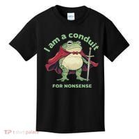 I Am A Conduit For Nonsense Funny Frog Kids T-Shirt thumb 0