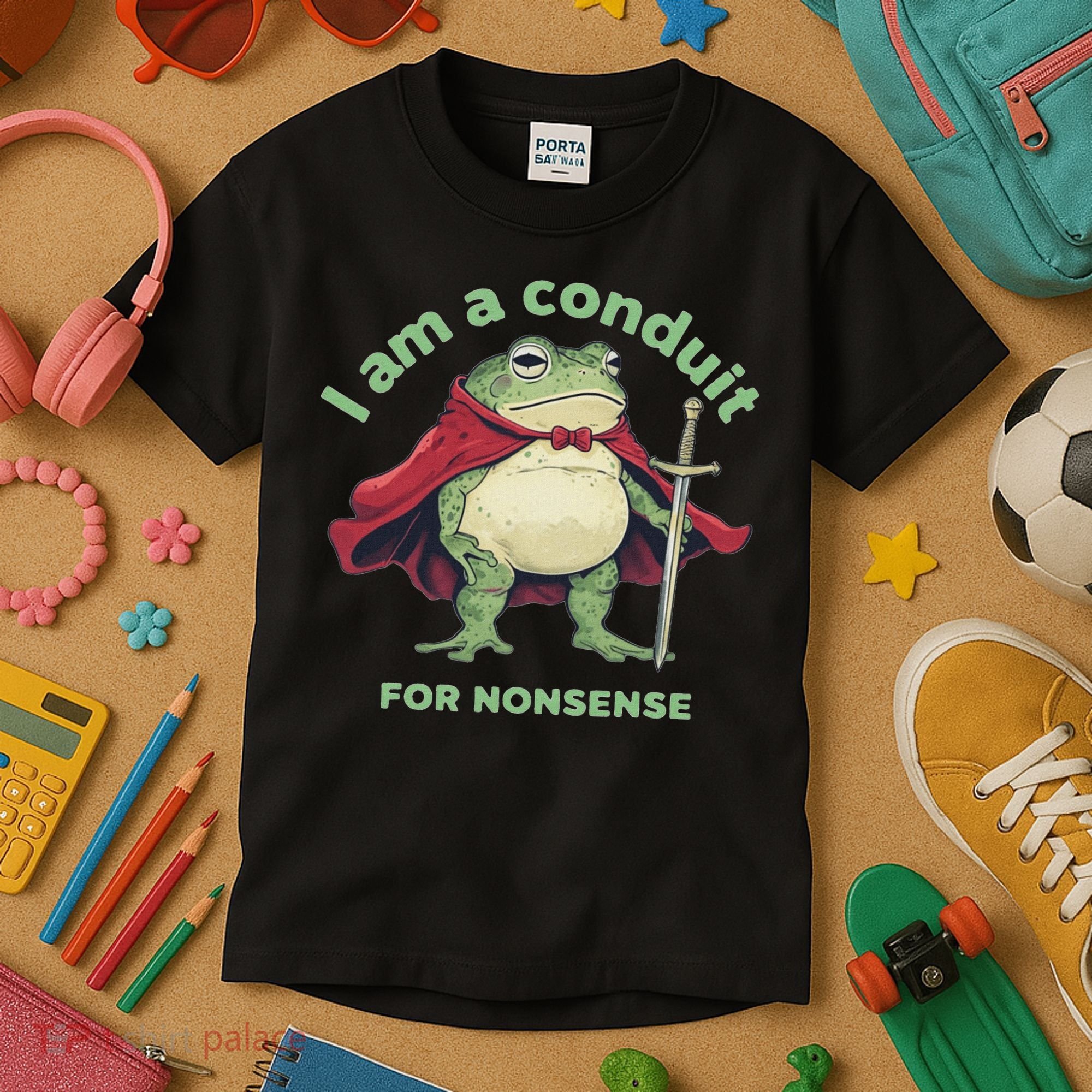 I Am A Conduit For Nonsense Funny Frog Kids T-Shirt