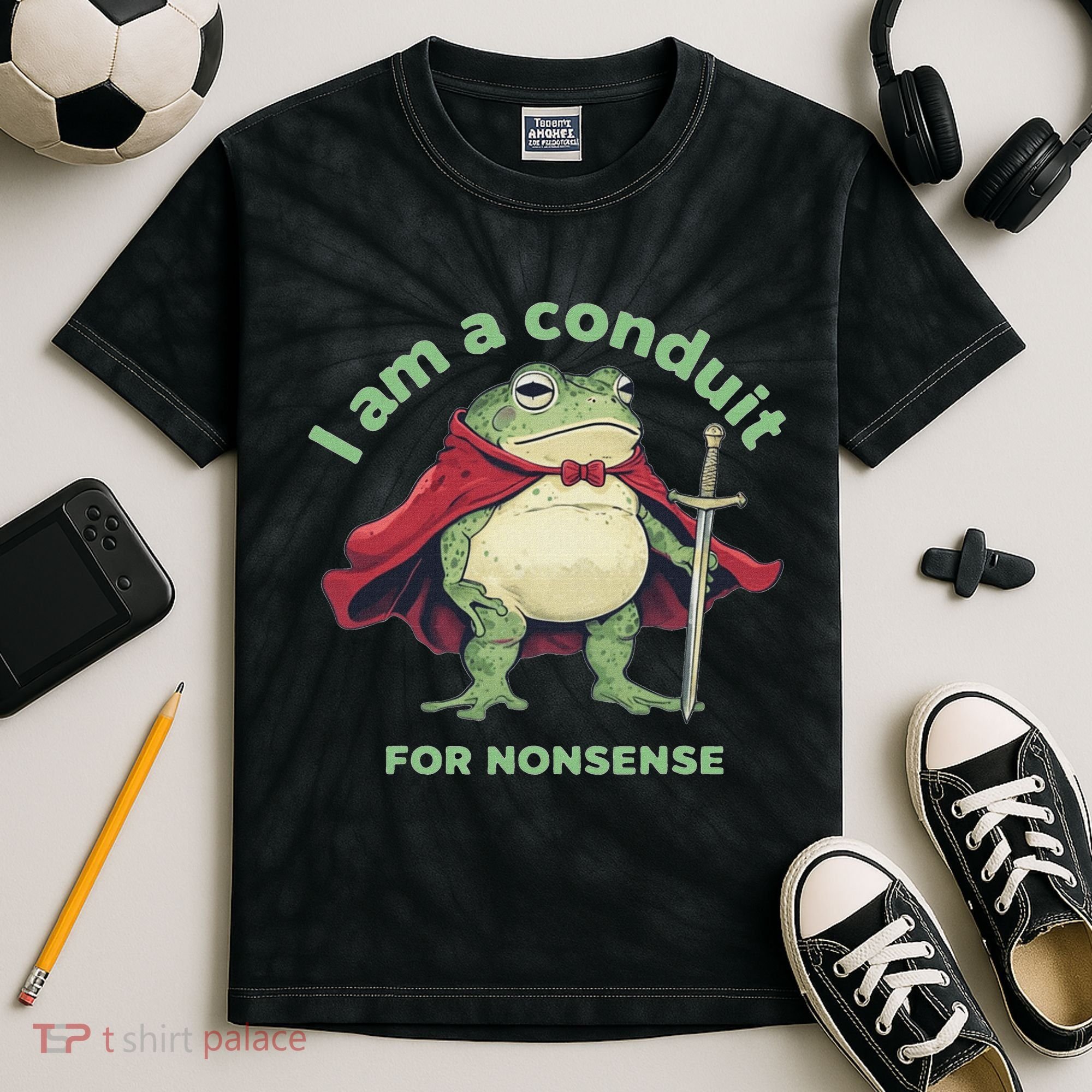 I Am A Conduit For Nonsense Funny Frog Kids Tie-Dye T-Shirt