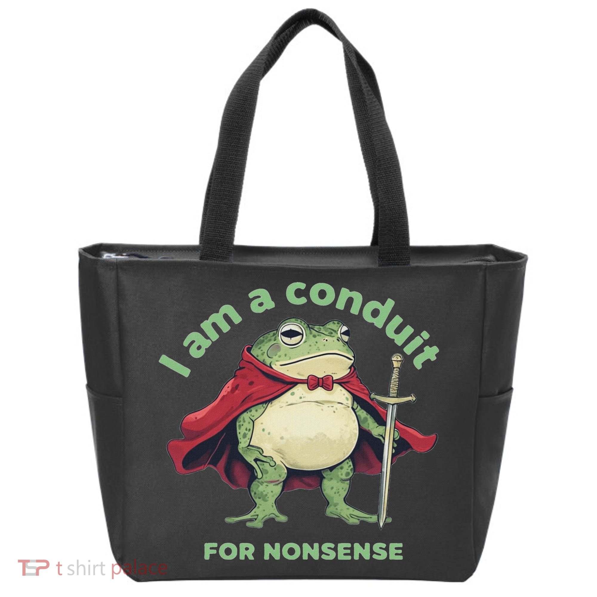 I Am A Conduit For Nonsense Funny Frog Tote Bag
