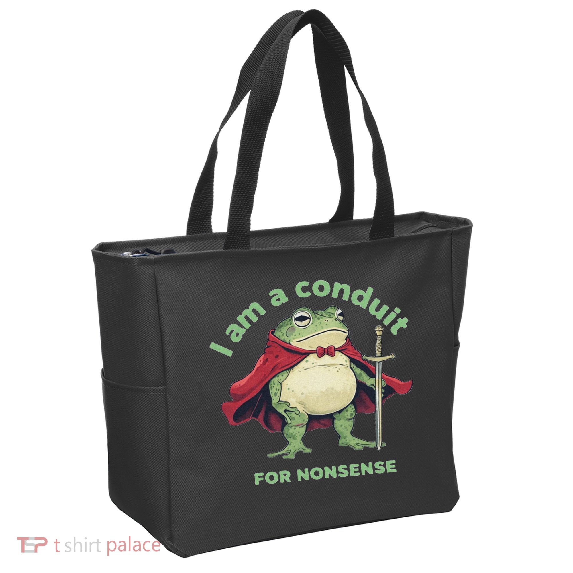 I Am A Conduit For Nonsense Funny Frog Tote Bag