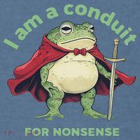 I Am A Conduit For Nonsense Funny Frog Garment-Dyed Sweatshirt thumb 2