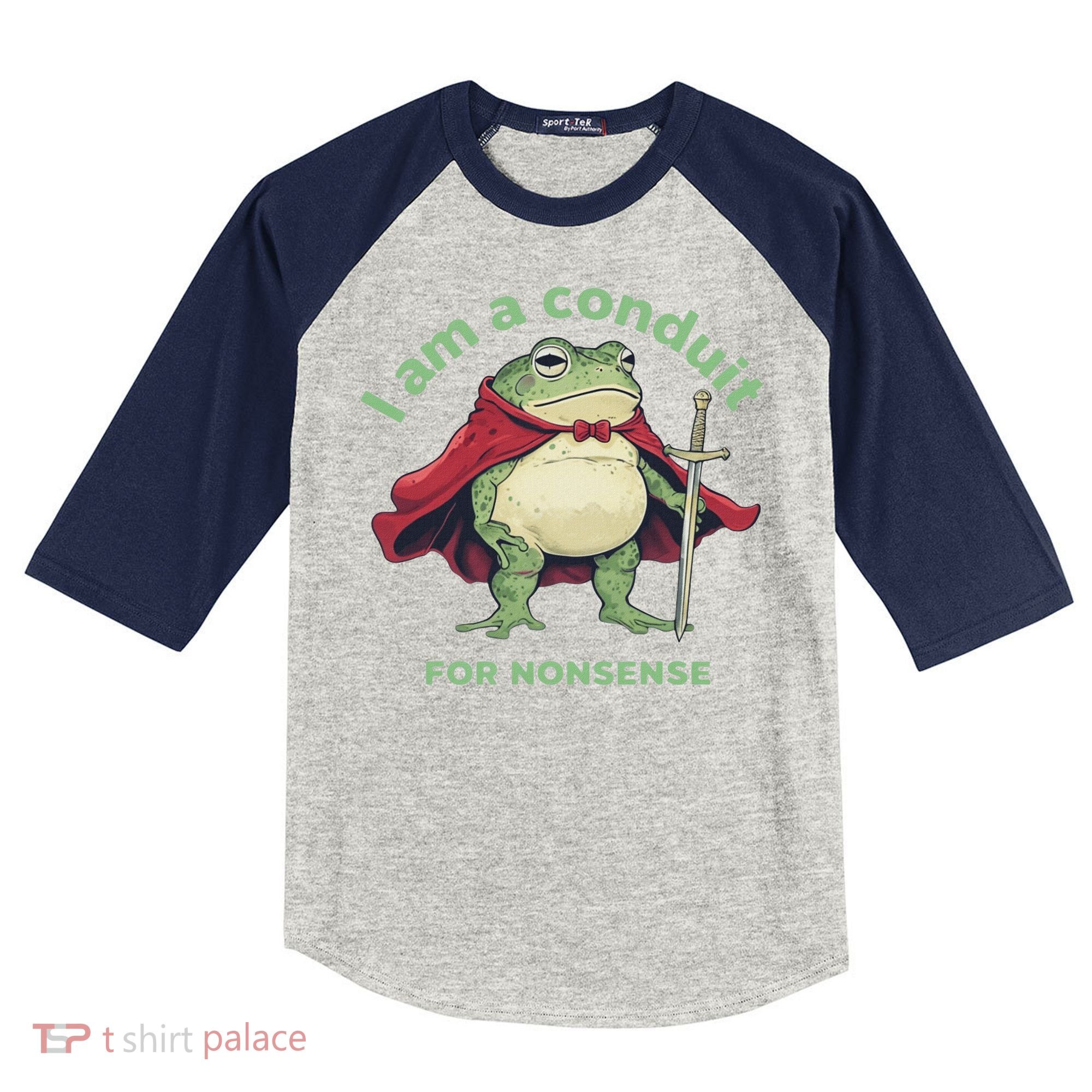I Am A Conduit For Nonsense Funny Frog Kids Colorblock Raglan Jersey